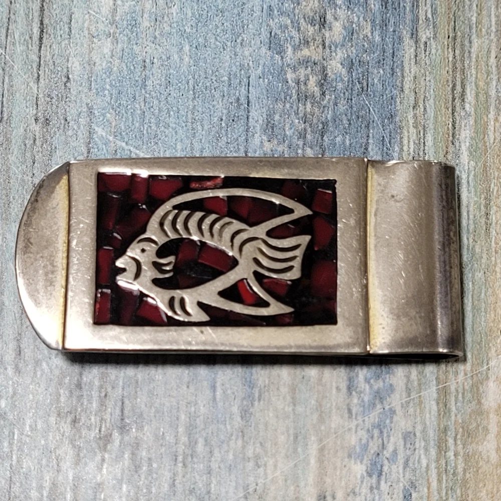 Fish mosaic Money Clip.